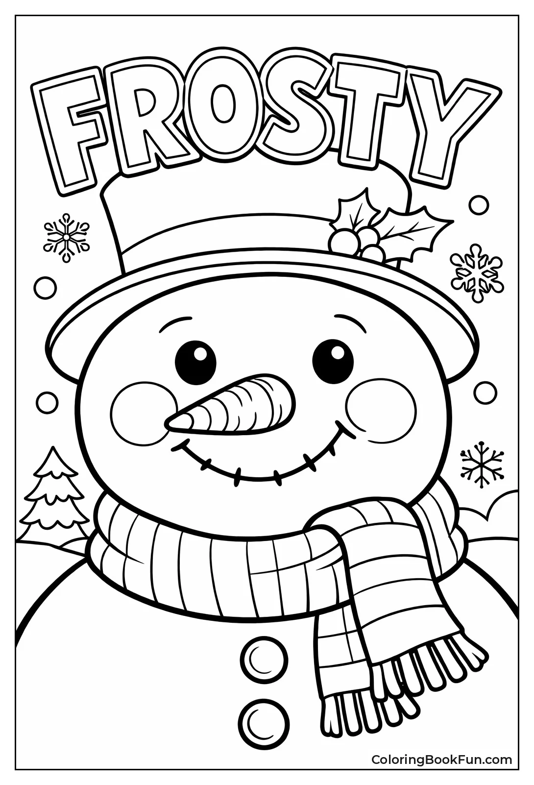 Cheerful Snowman Face Smiling