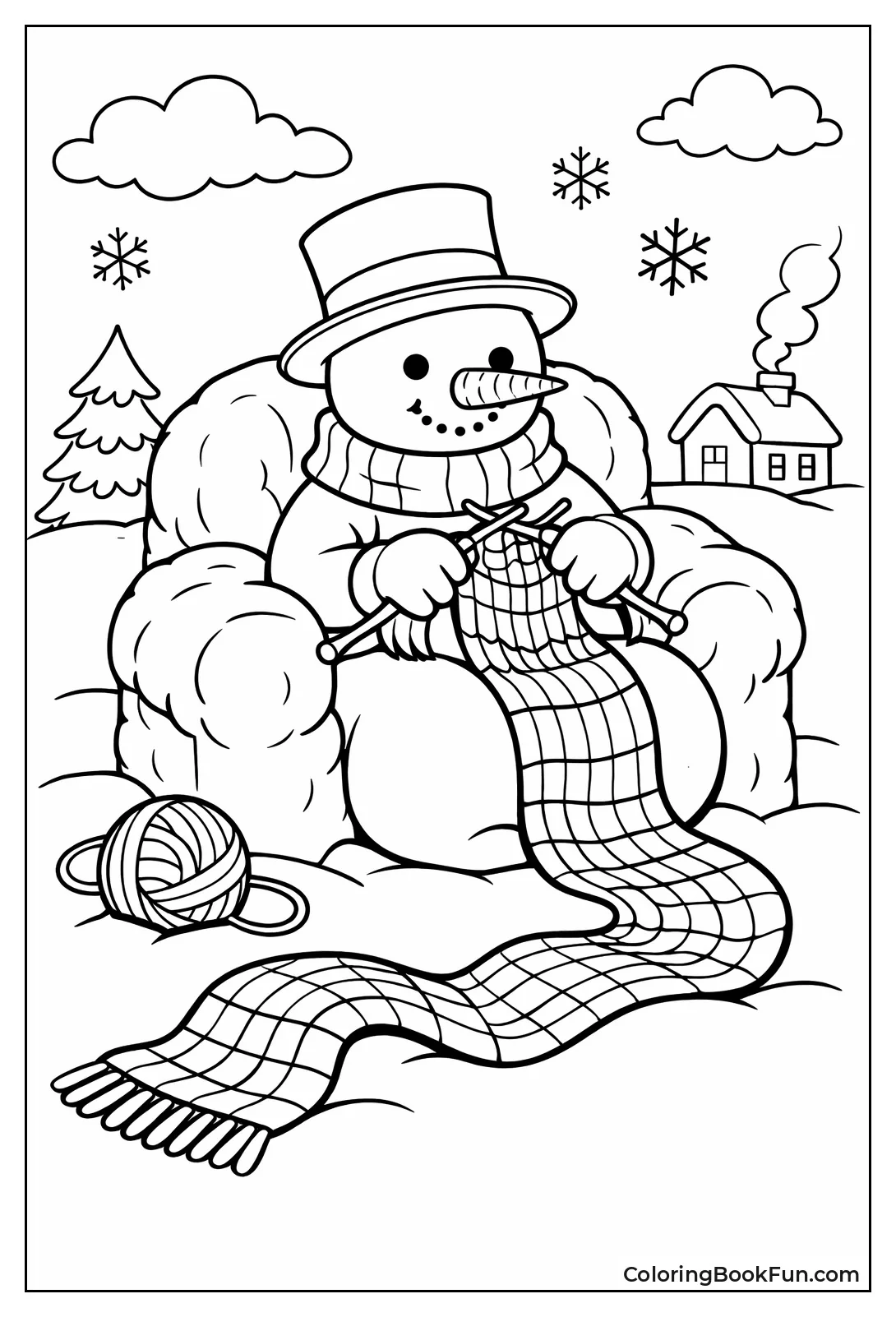 Snowman Knitting Scarf
