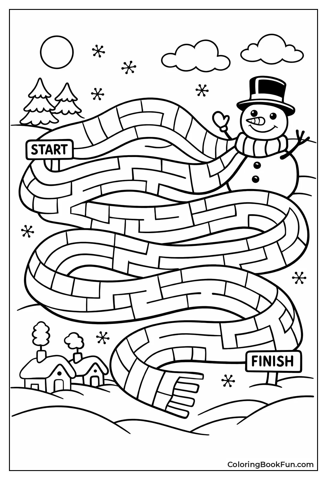 Snowman Scarf Wind Maze