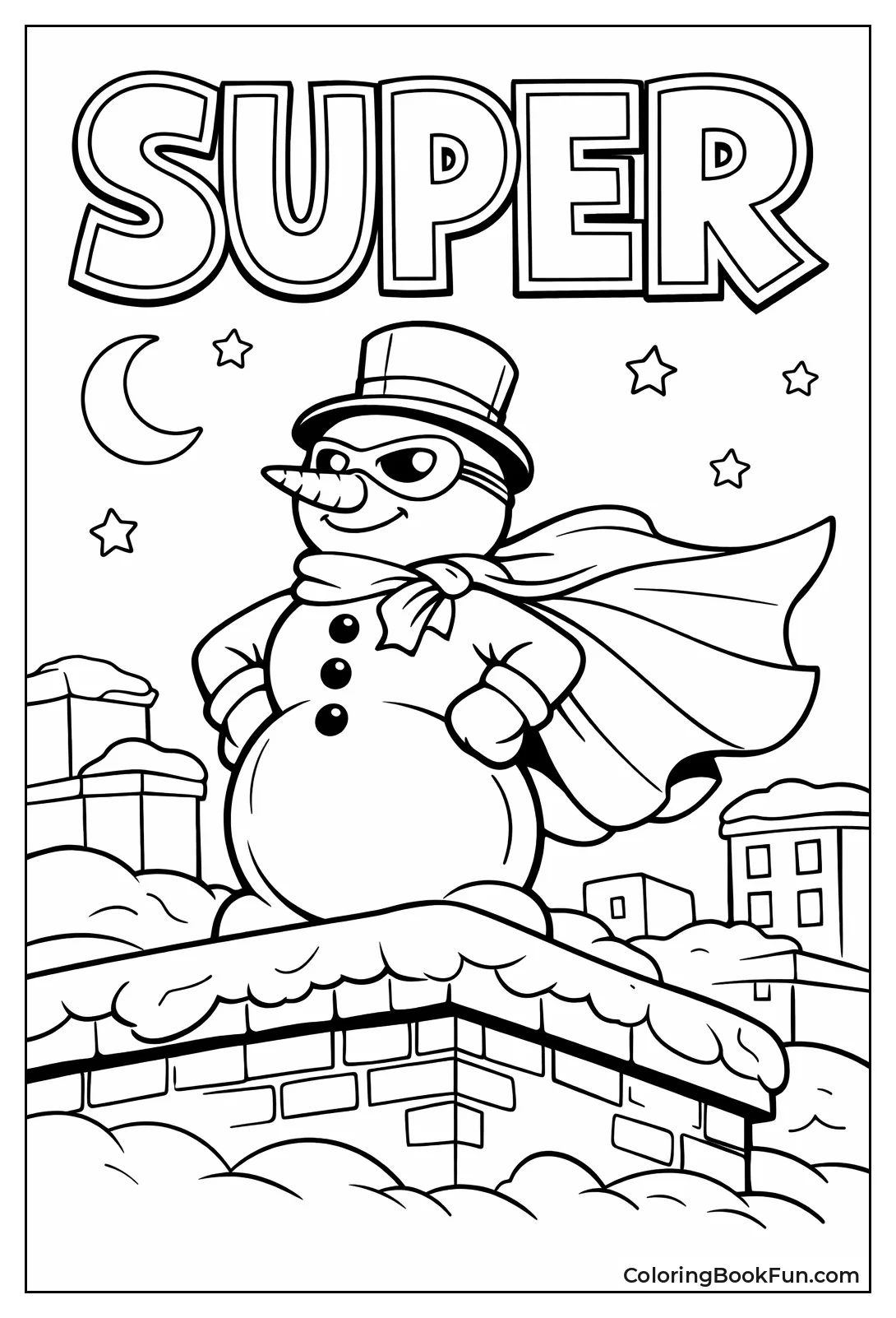 Superhero Snowman Posing