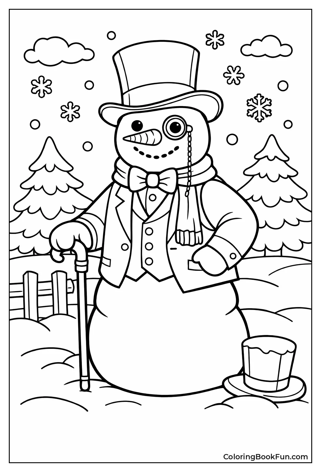 Elegant Top Hat Snowman