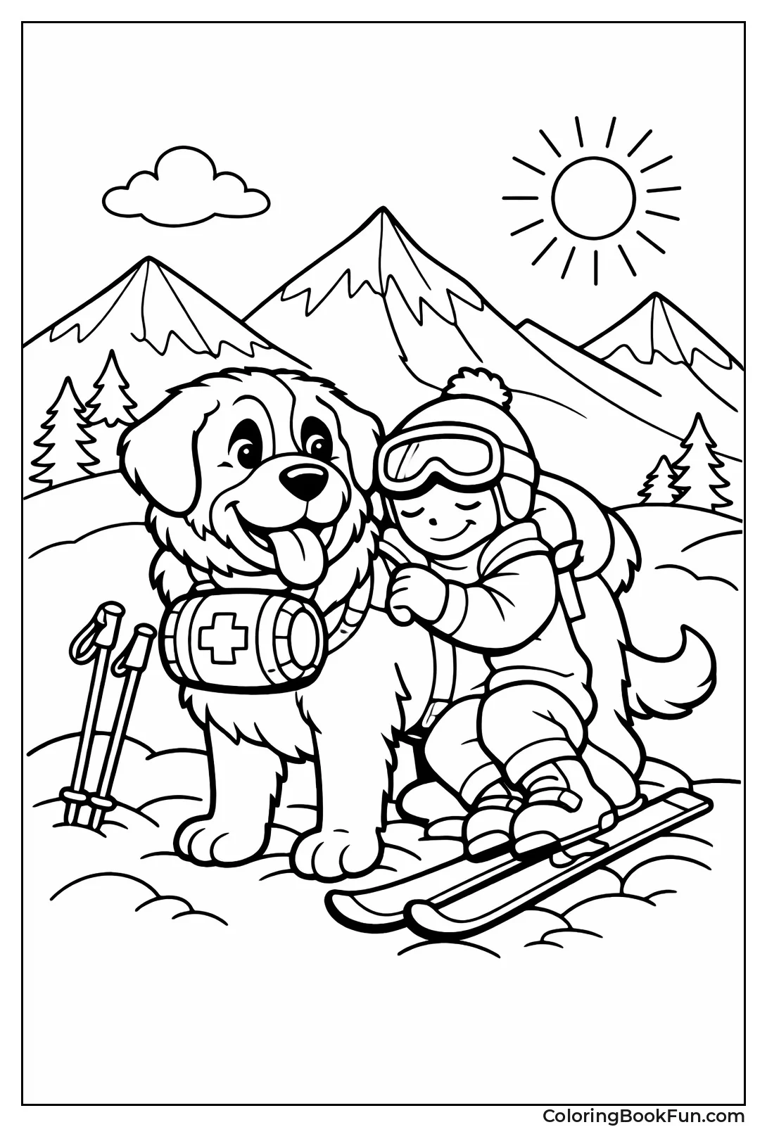 St Bernard Rescues Skier