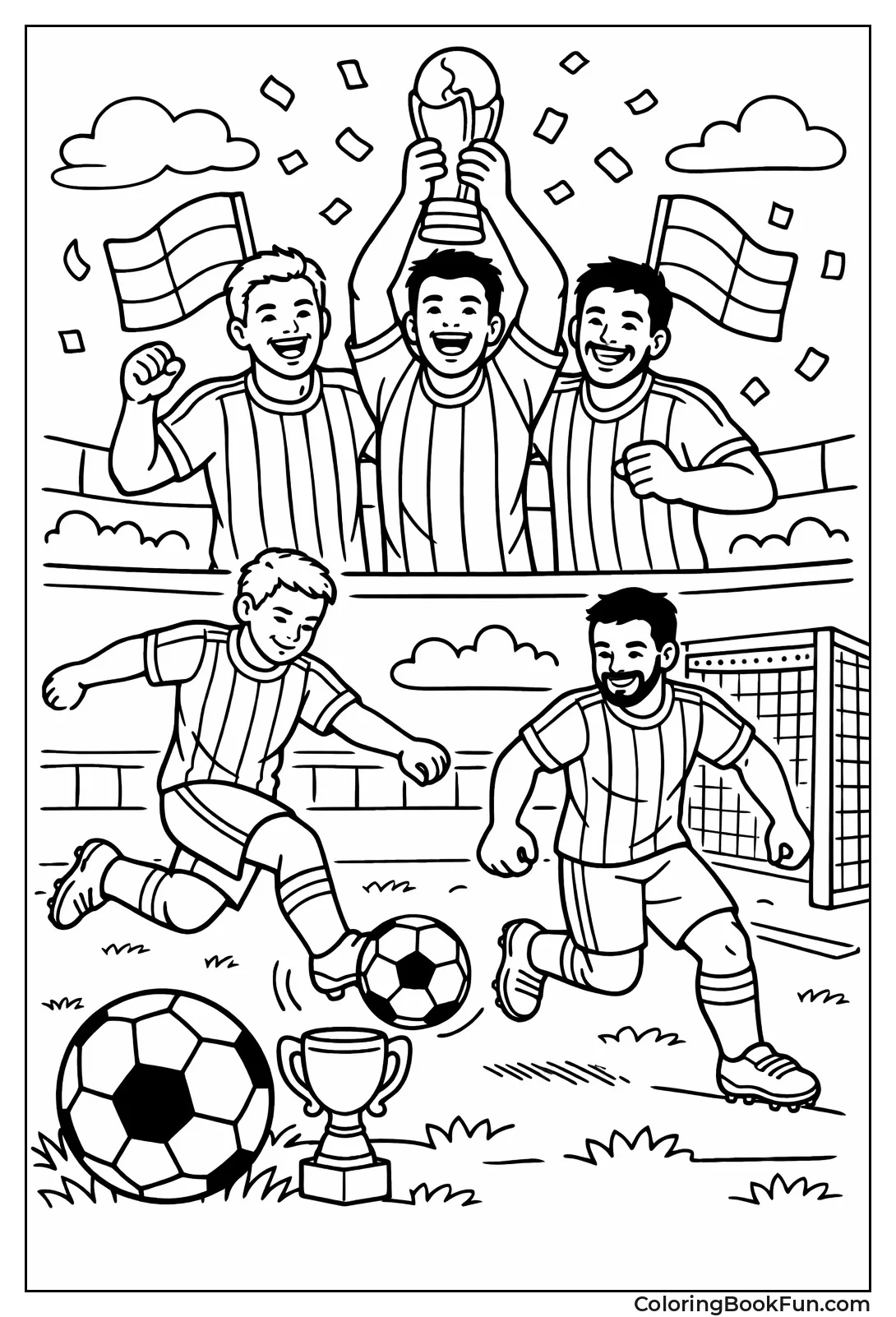 Argentina Kicking Striped Ball