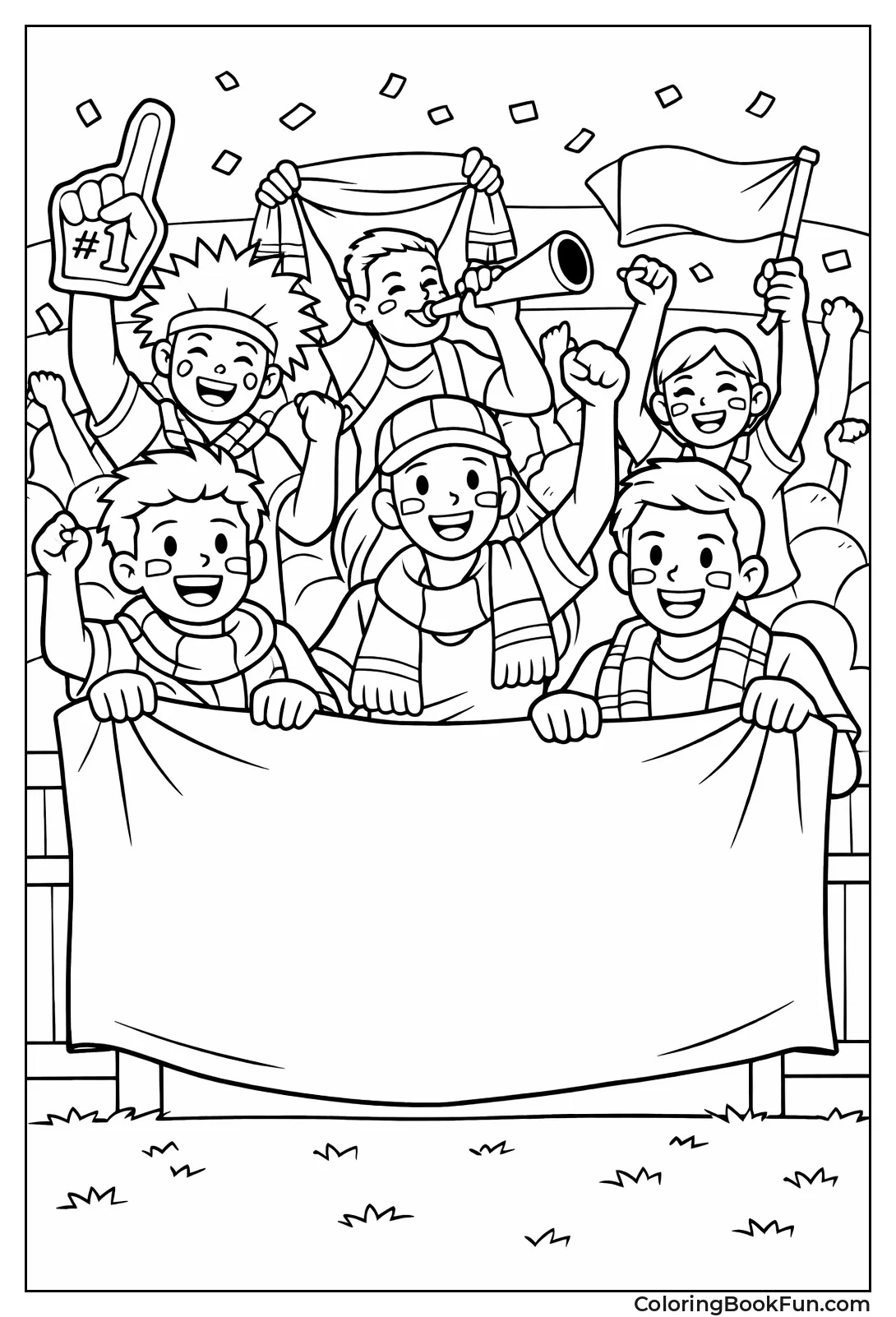 Fans Holding Team Banner