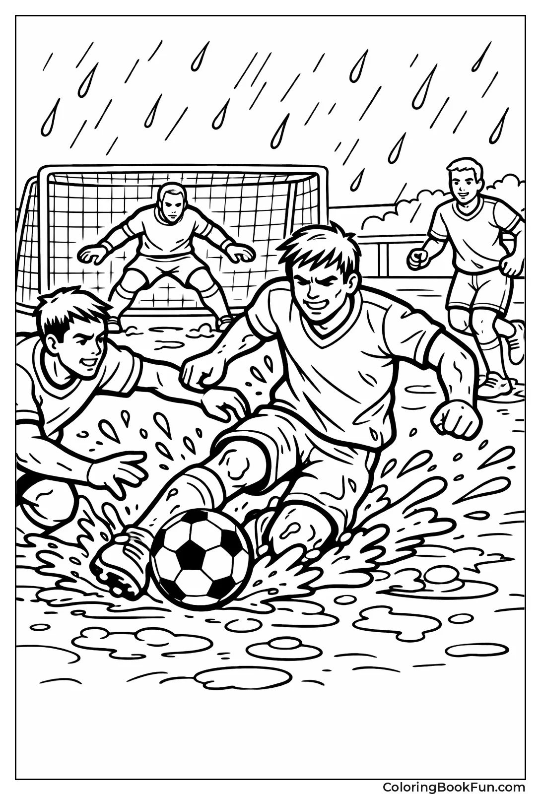 Muddy Players in Rain