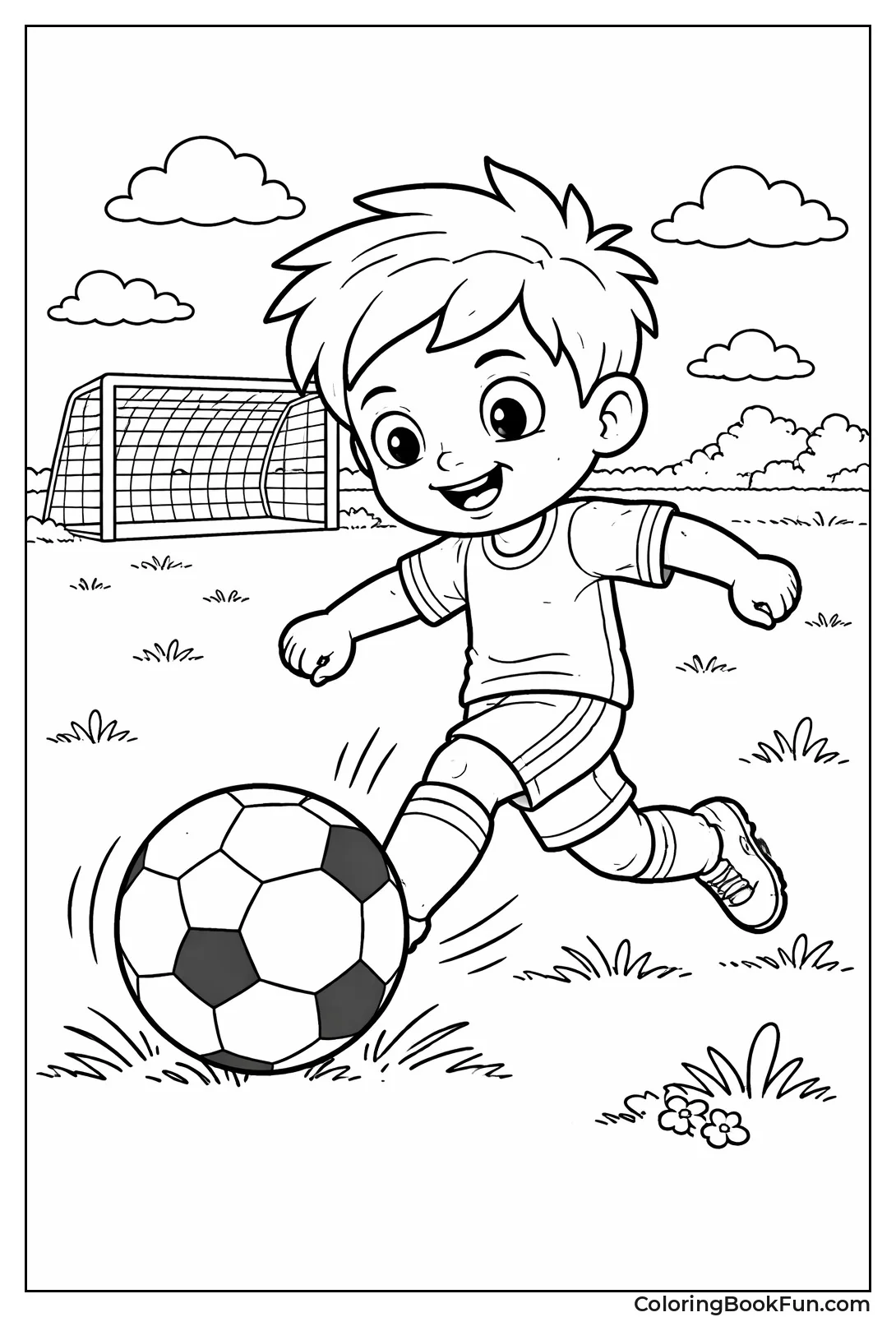 Kid Kicking Big Ball