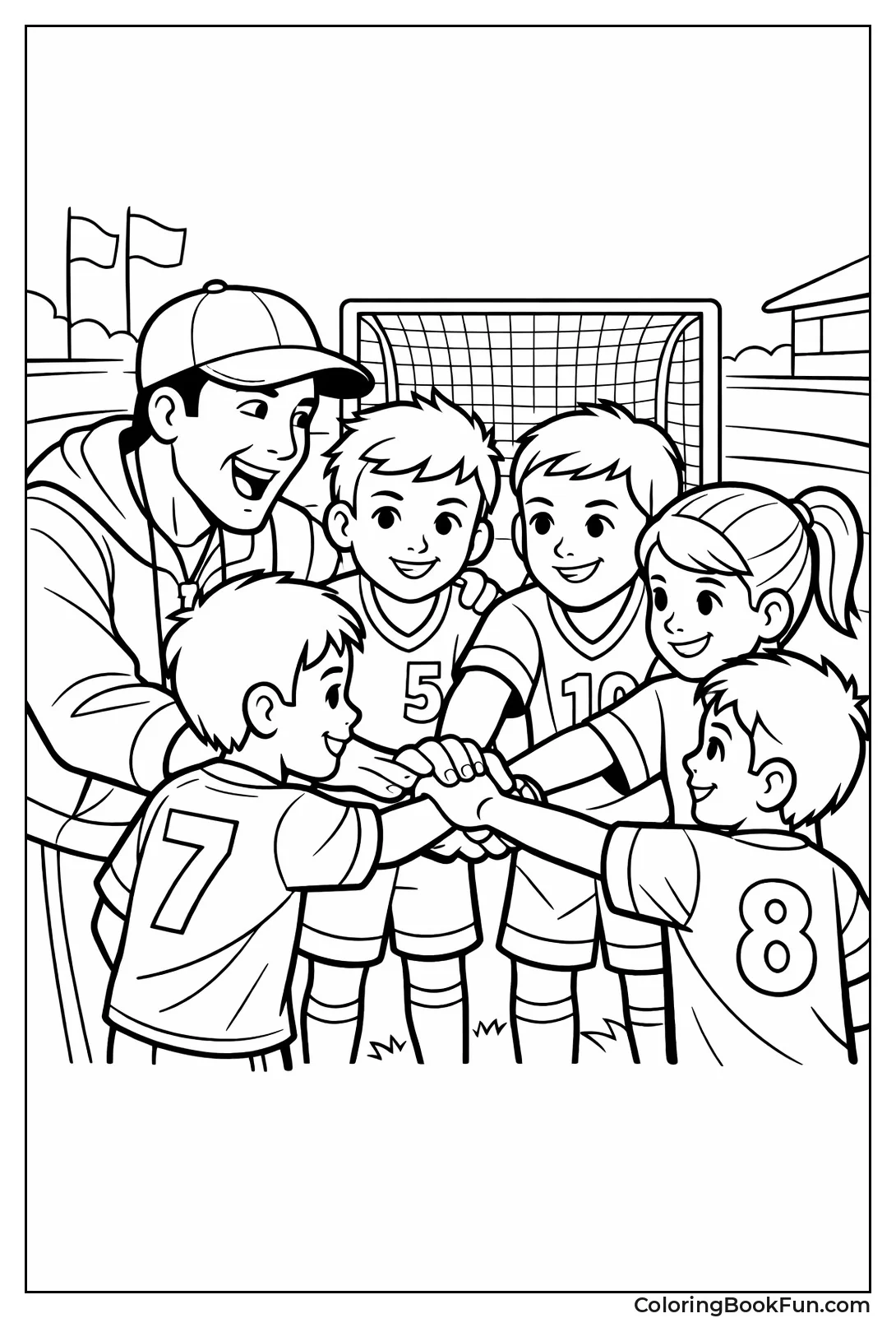 Team Huddling with Coach