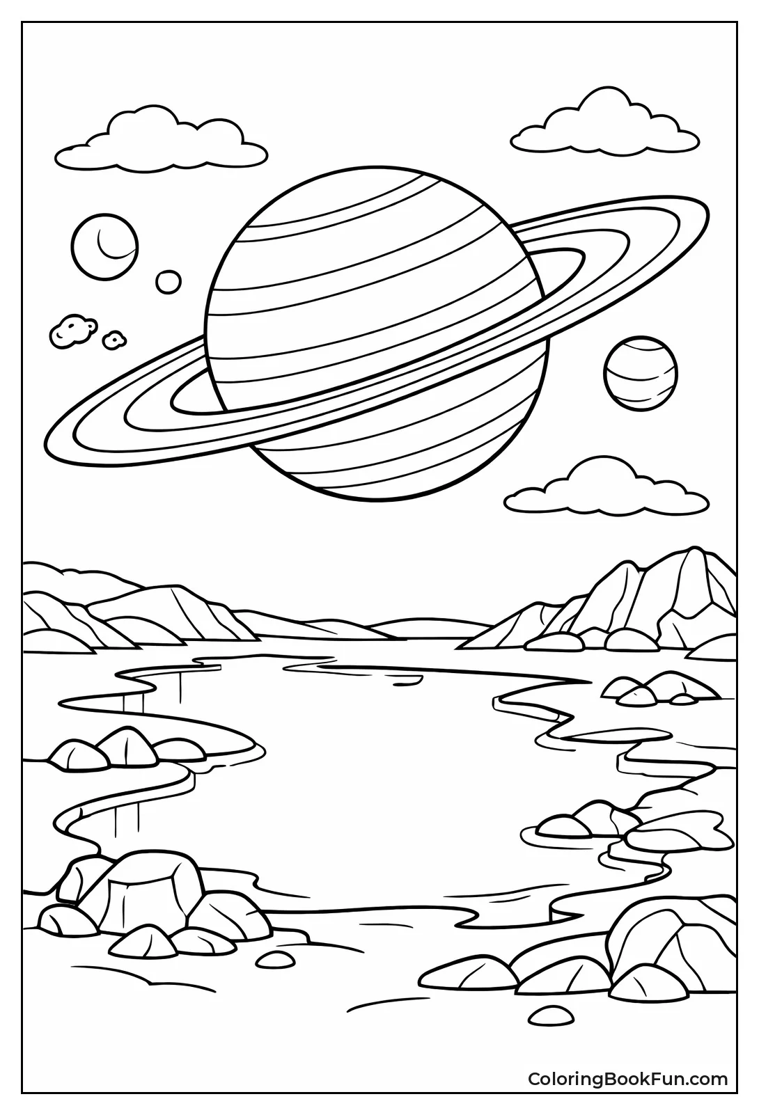 Titan's Hazy Saturn View