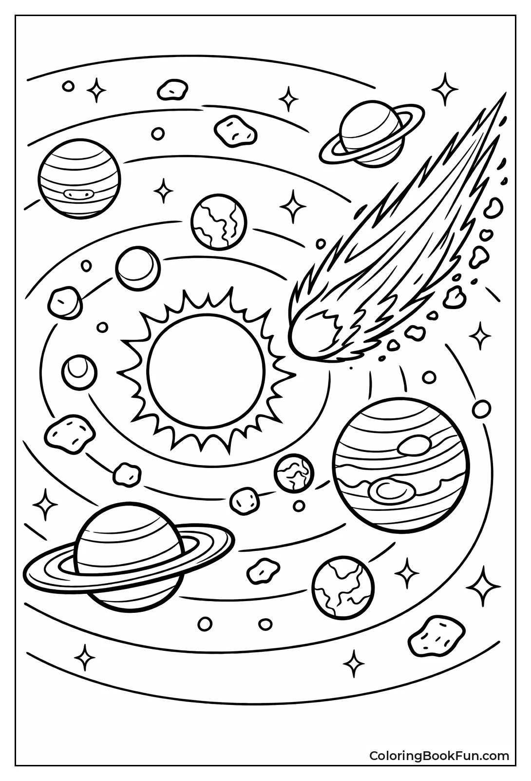 Comet Streaks with Fiery Tail