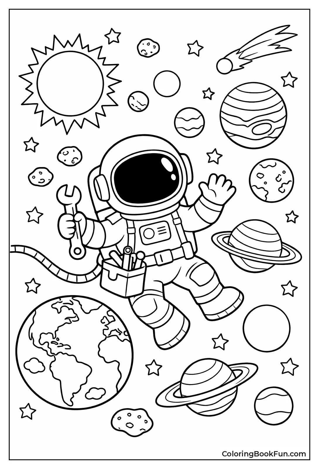 Astronaut Floats Near Earth