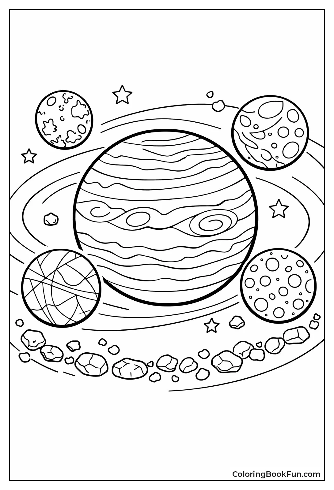 Jupiter's Moons Circle Close