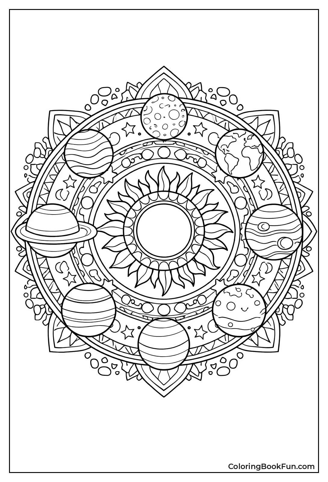 Swirly Solar Mandala Design