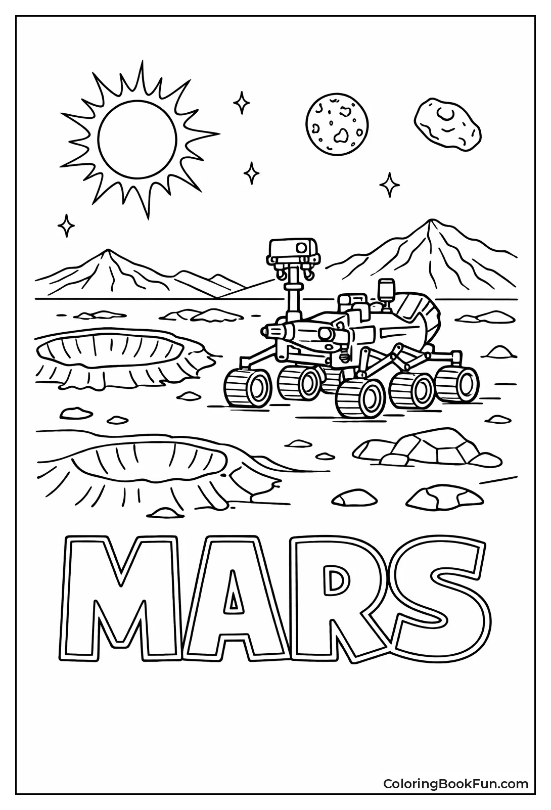 Rover Explores Mars Craters