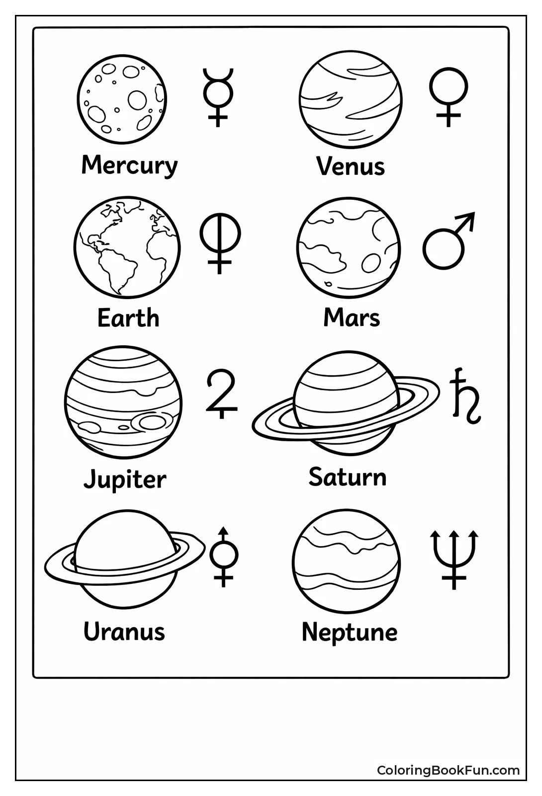 Planets with Cool Symbols