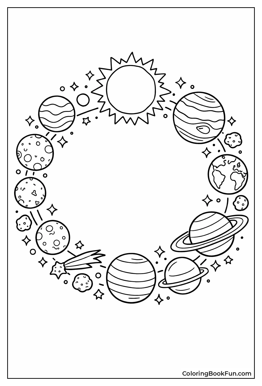 Planets Form Starry Wreath