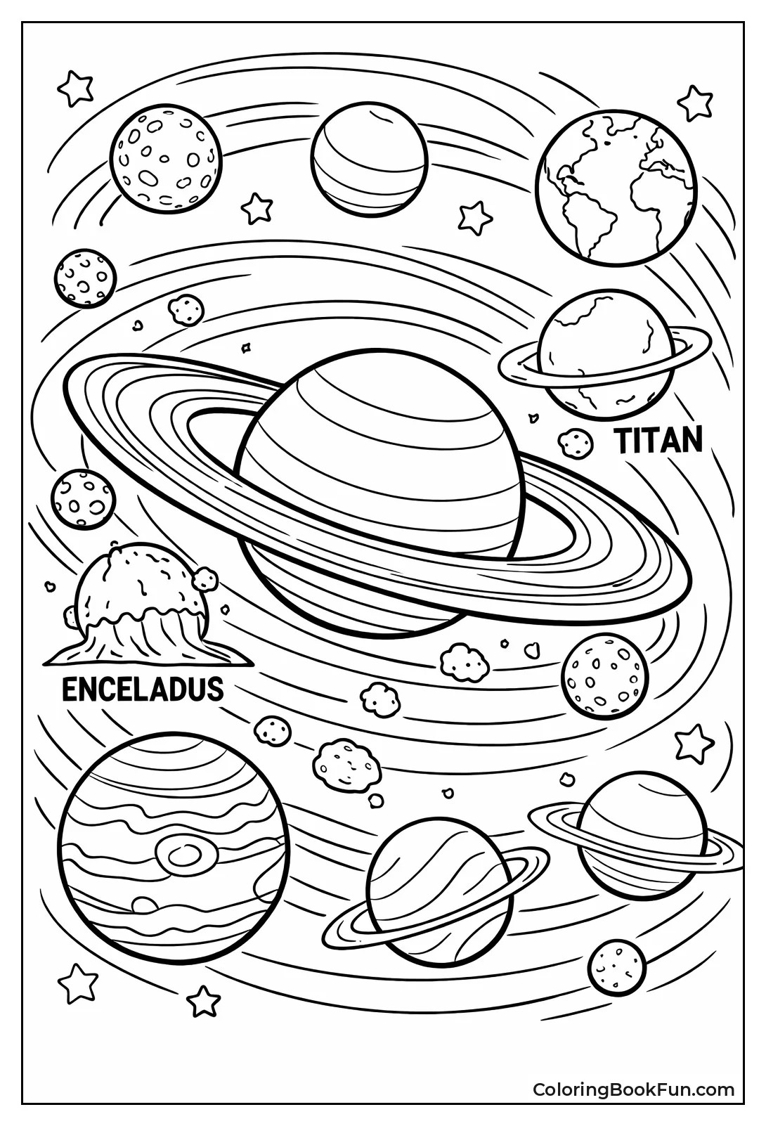 Saturn Moons Dance Ringside