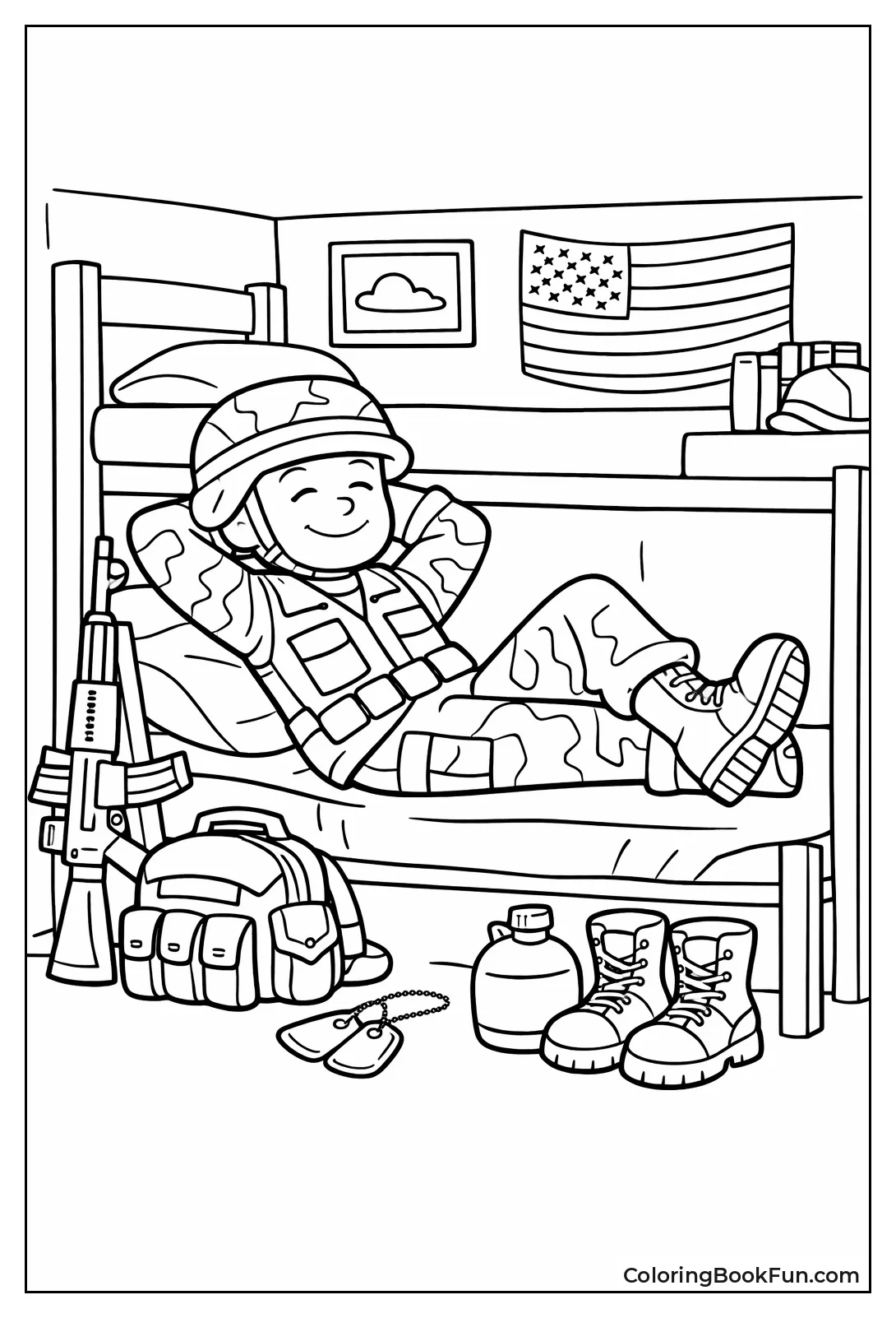 Soldier Rests in Bunk