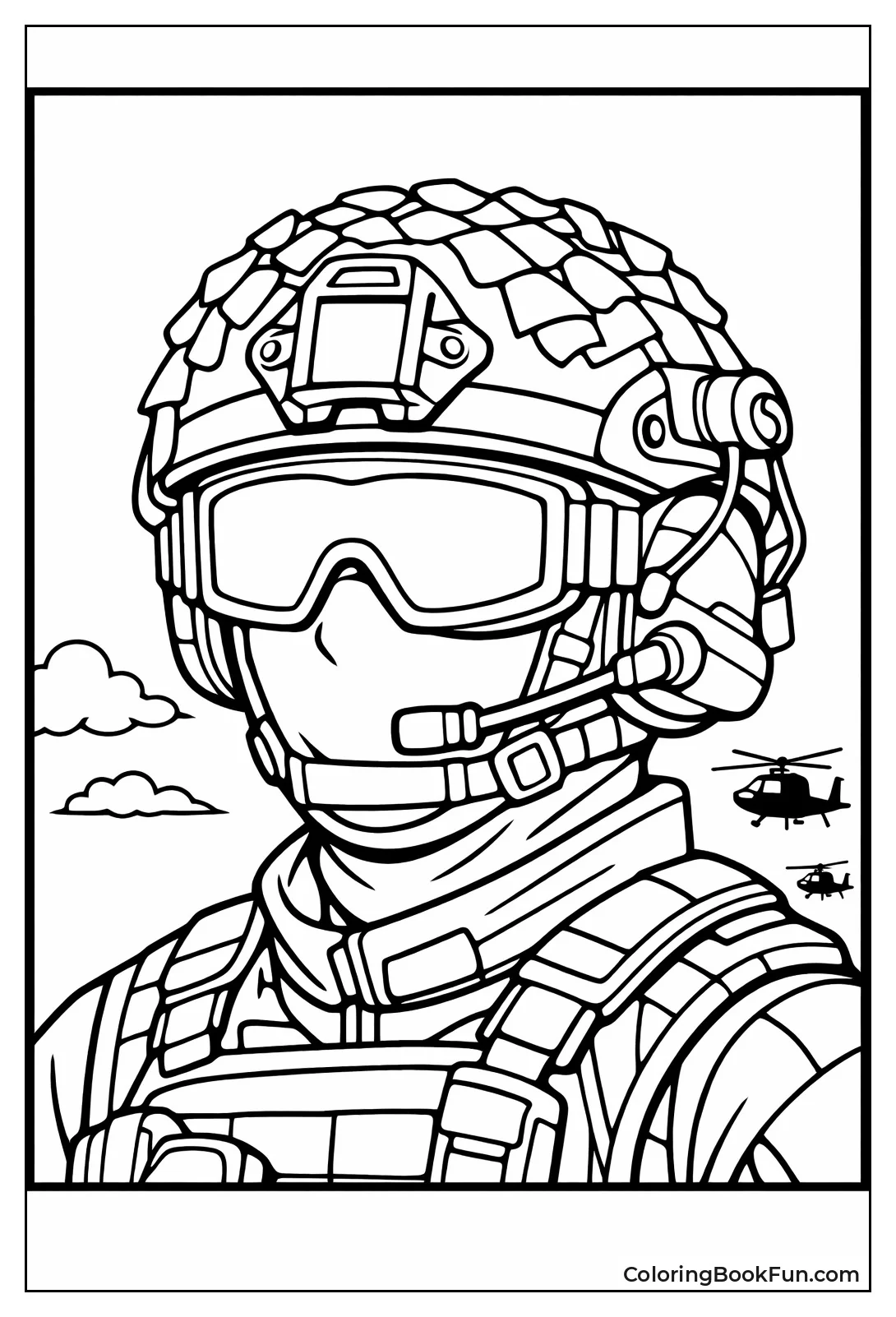 Detailed Soldier Helmet Close-Up