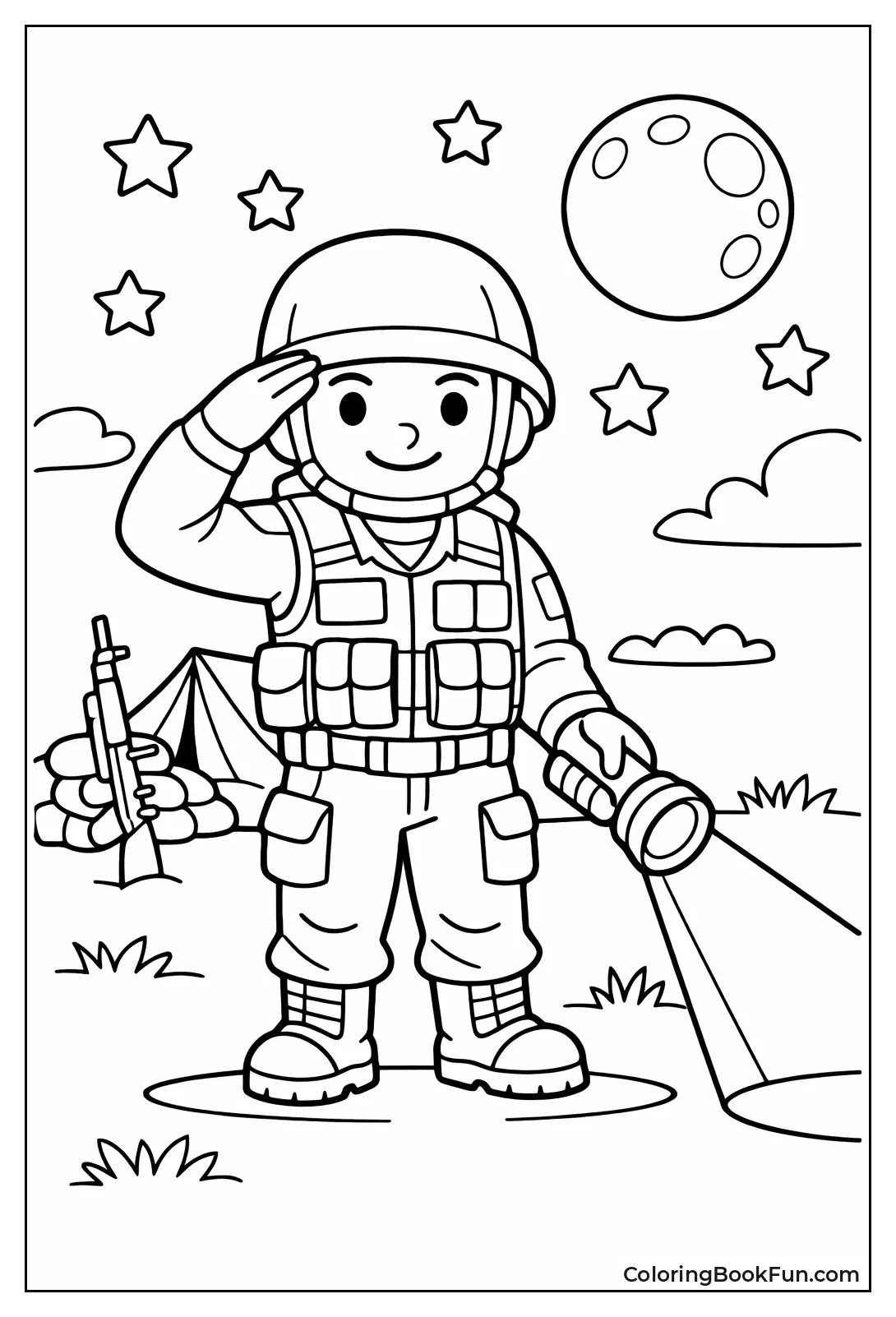 Soldier Watches Night Sky