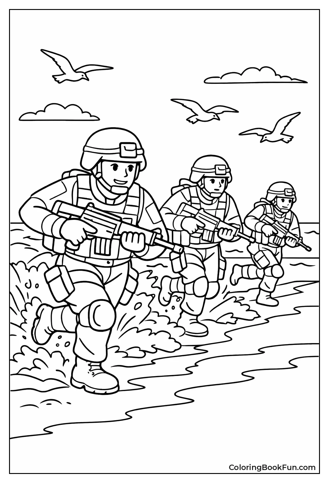 Soldiers Run Beach Training