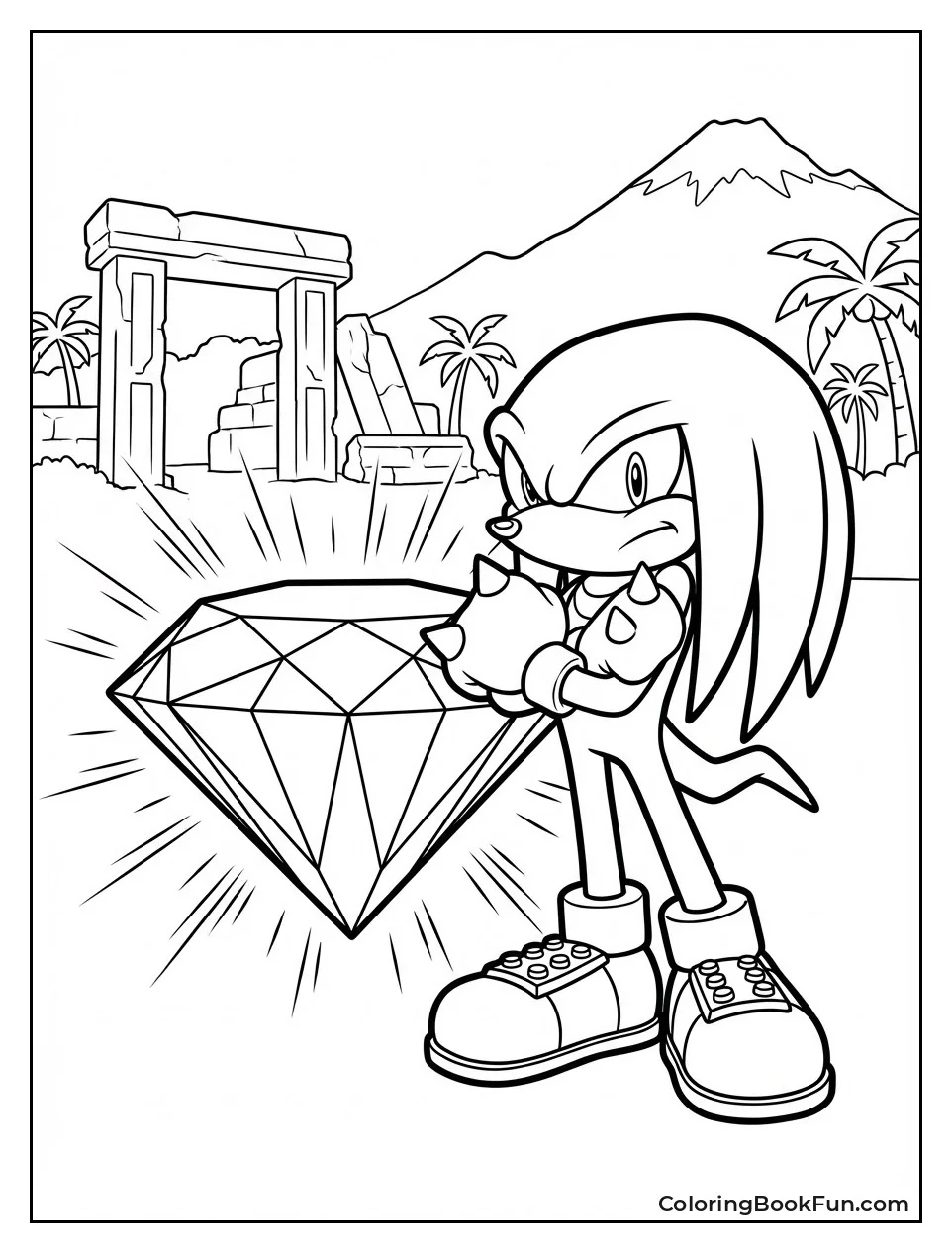 Knuckles Guarding Glowing Master Emerald