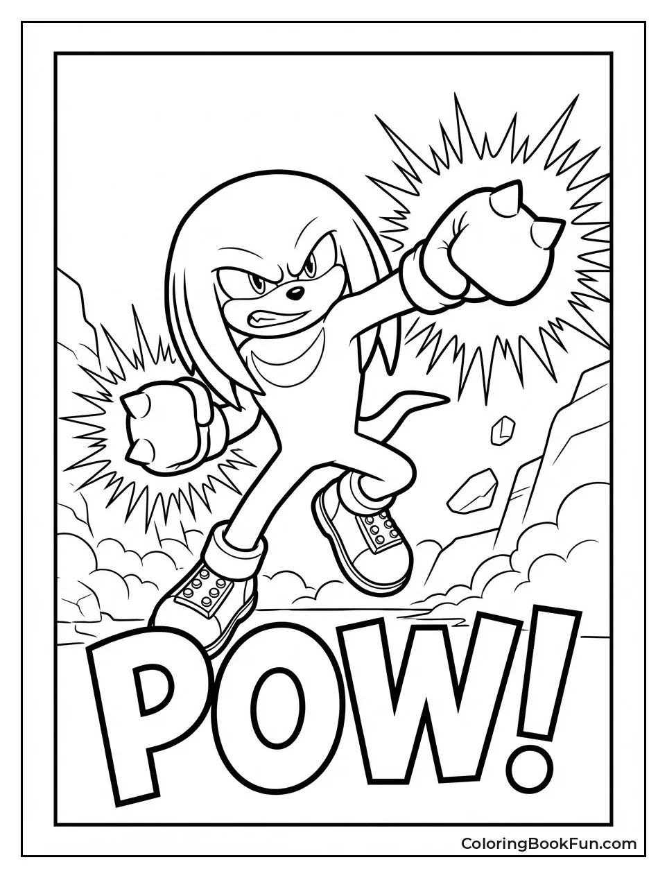 Knuckles Punching with Glowing Fists