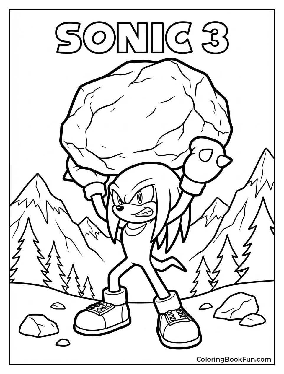 Knuckles Lifting Massive Boulder