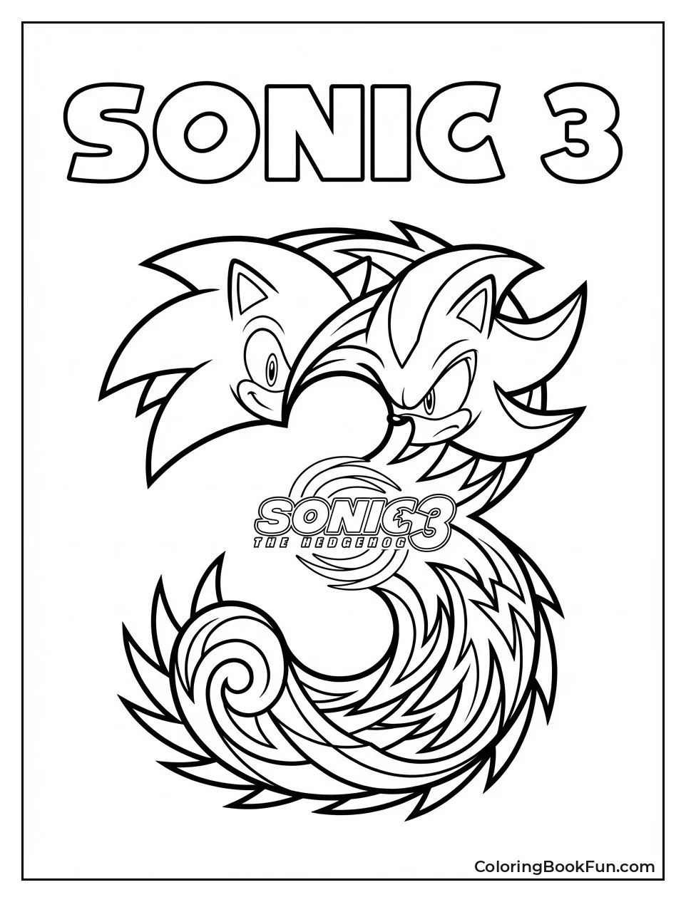 Sonic 3 Glowing Movie Logo