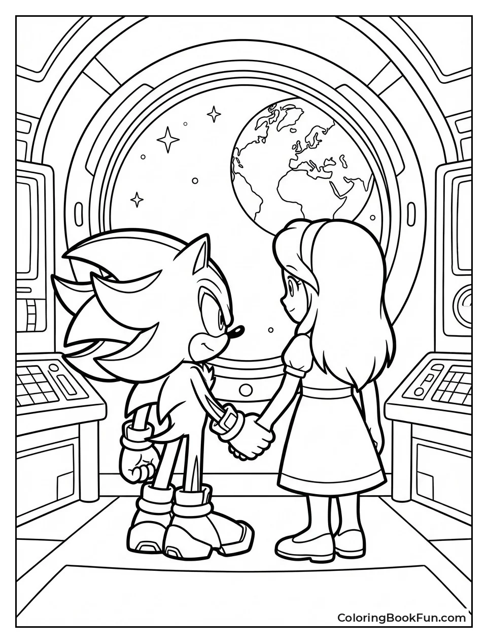 Shadow and Maria at Window