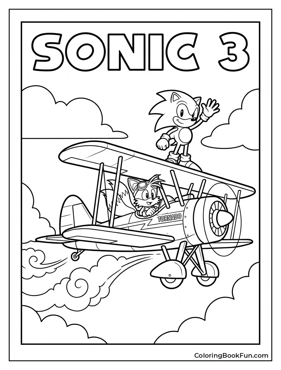 Tails Piloting Tornado Plane