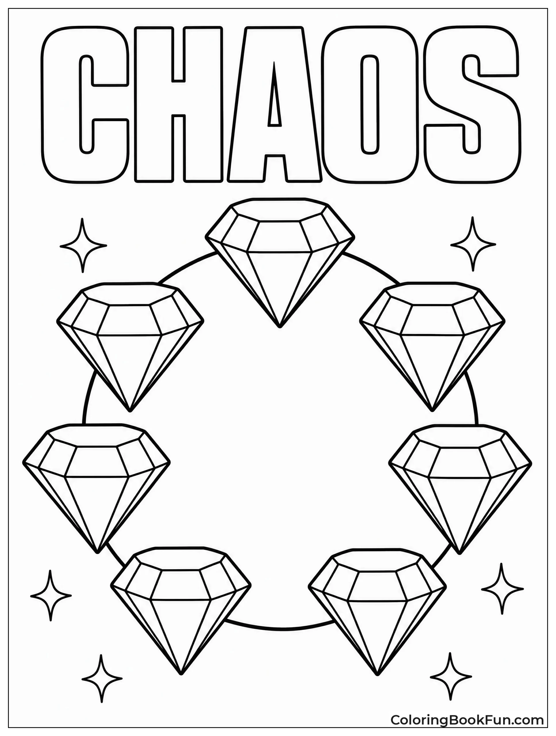 Seven Chaos Emeralds in Circle