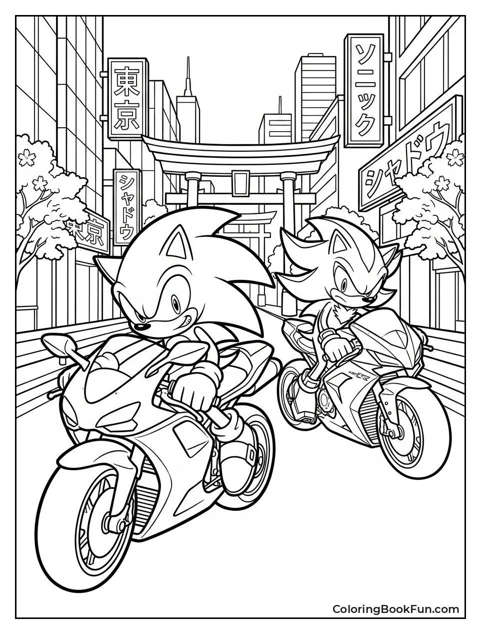Sonic Shadow Motorbike Street Chase