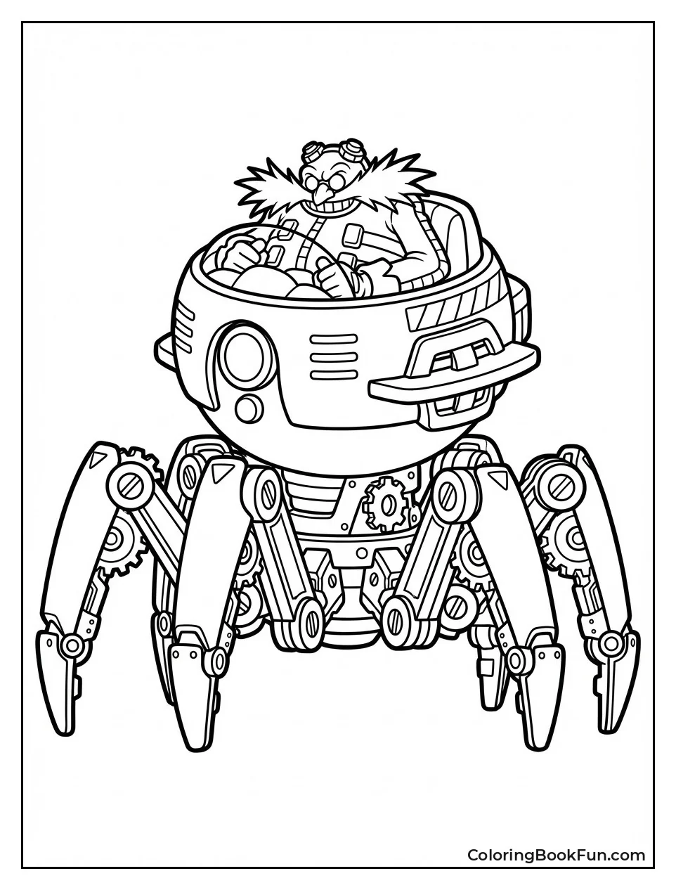 Eggman Riding Spider Robot