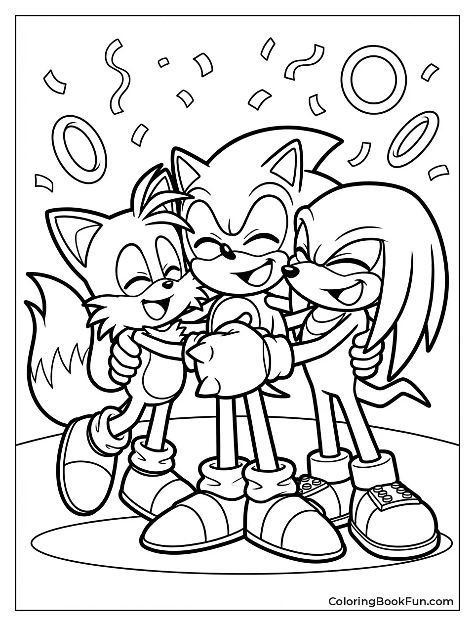 Friends Hugging in Victory