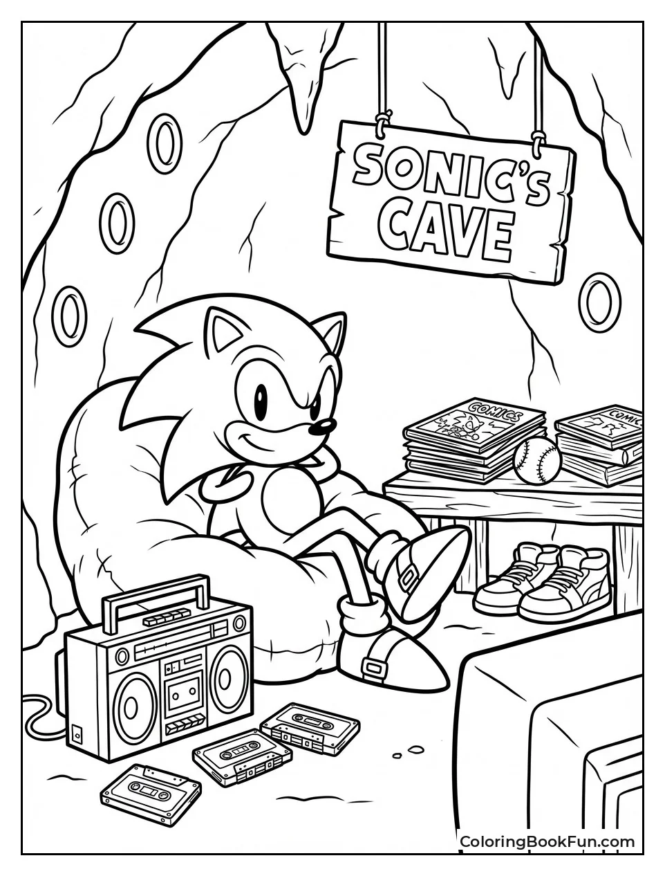 Sonic Cave with Treasures