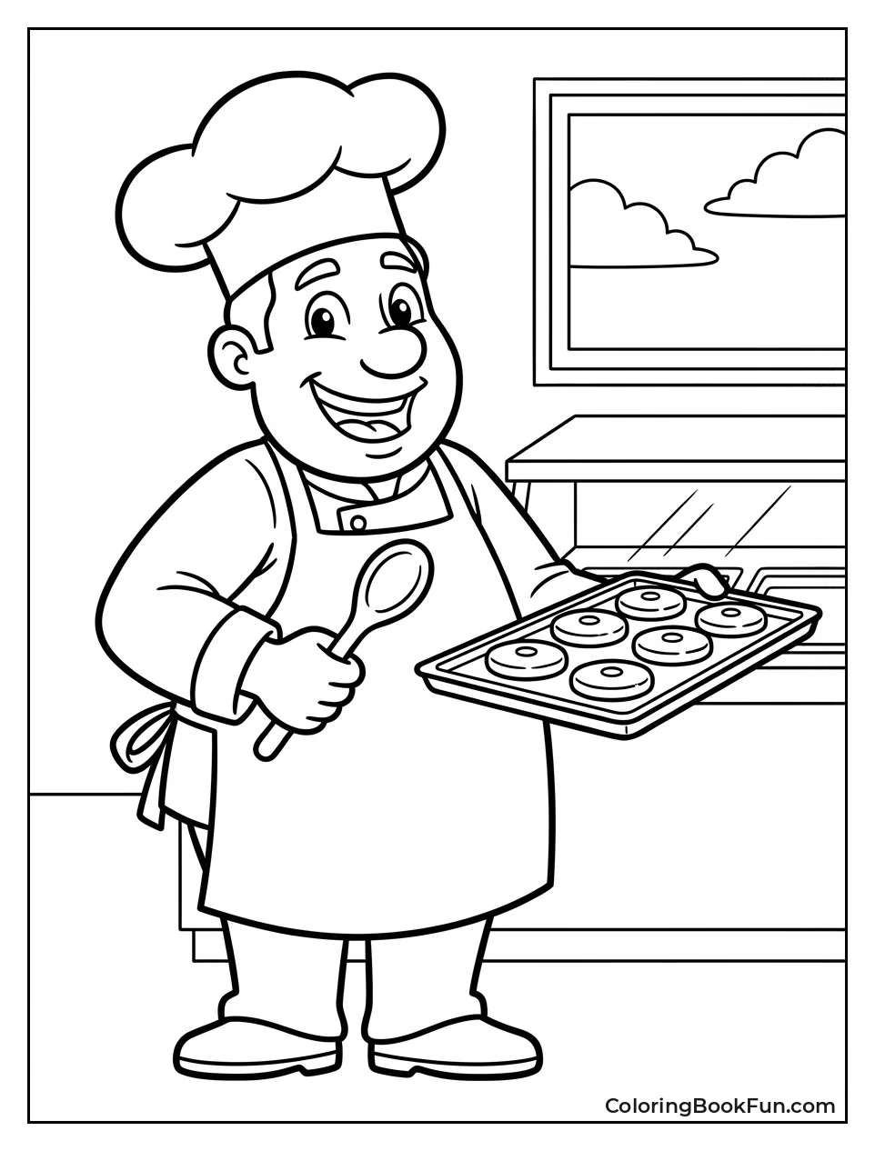 Chef Cooking Salisbury Steaks