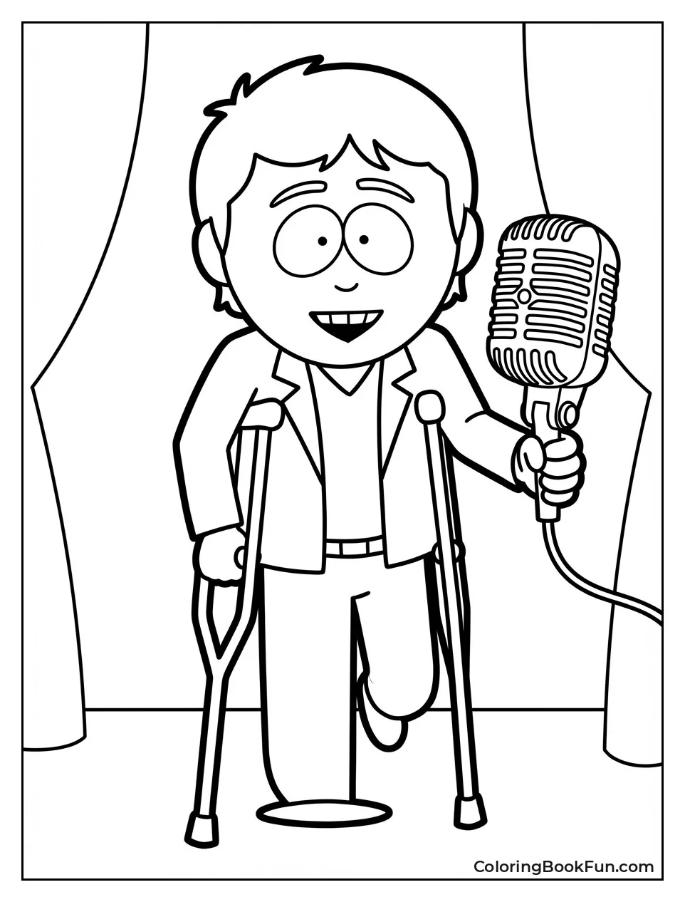 Jimmy Smiling on Crutches