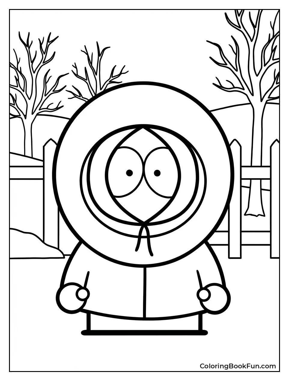 Hooded Kenny in Orange Parka