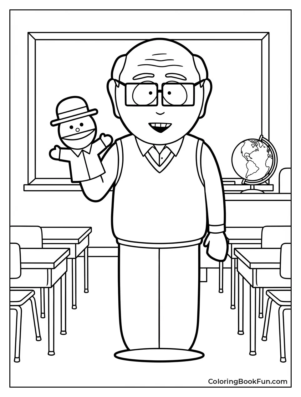 Mr Garrison Holding Puppet Hat