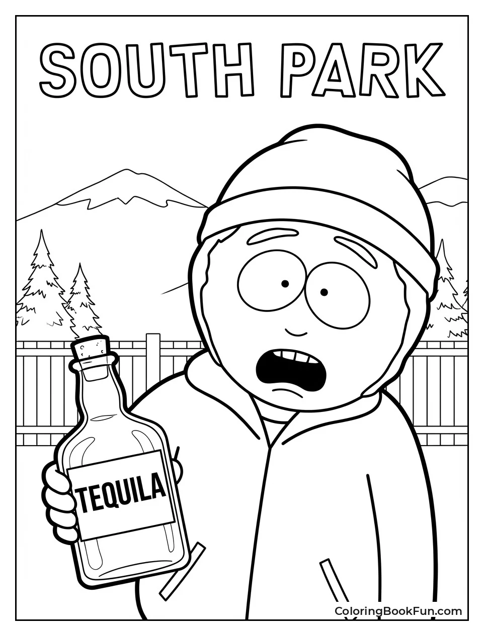 Shocked Randy Holding Tequila Bottle