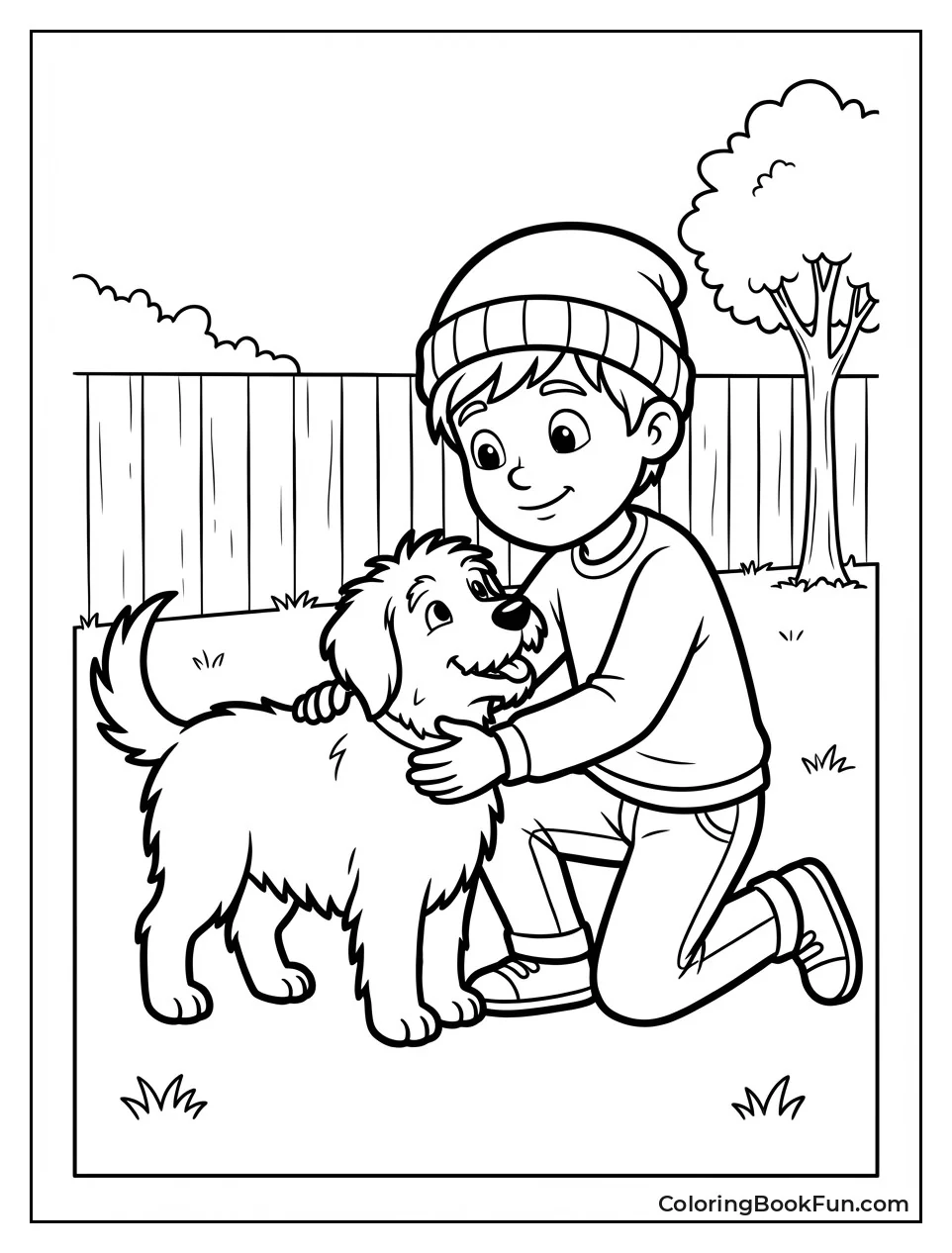 Stan Petting Dog Sparky