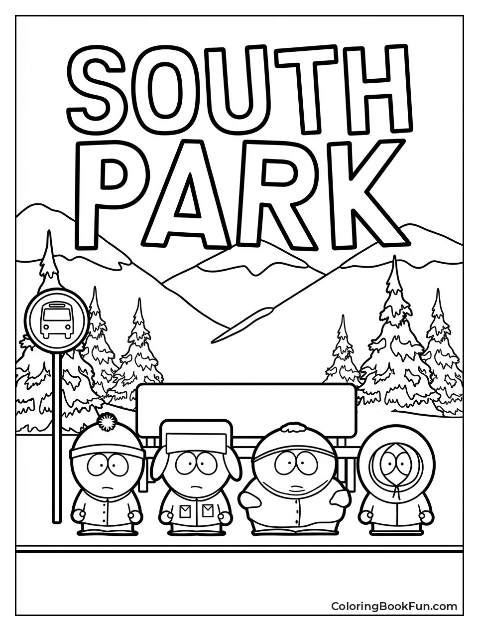 Four Boys at Snowy Stop