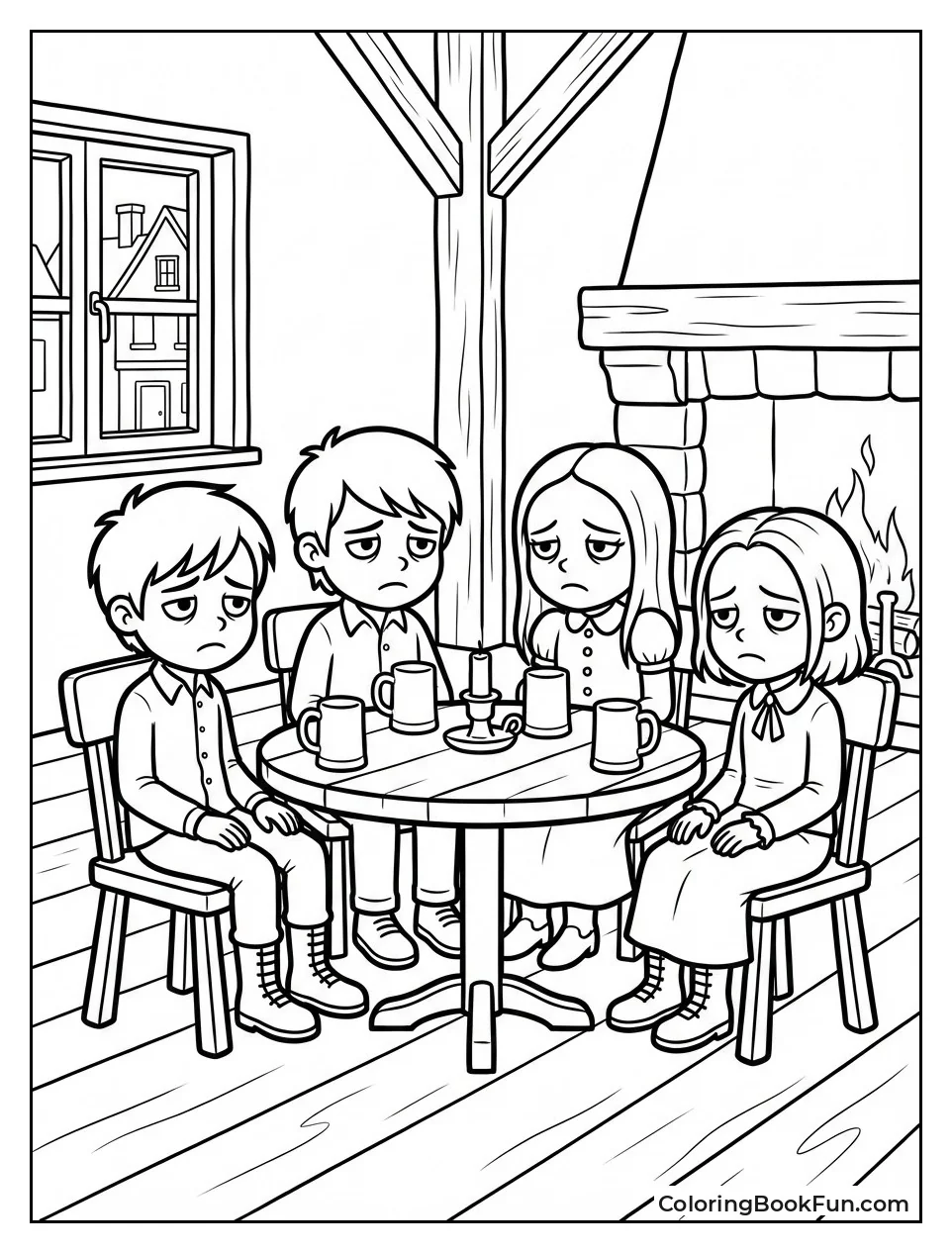 Gloomy Goth Kids at Table
