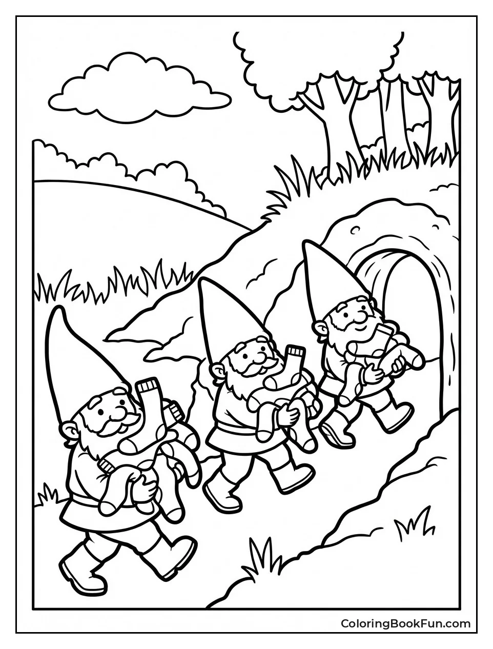 Gnomes Carrying Socks Underground