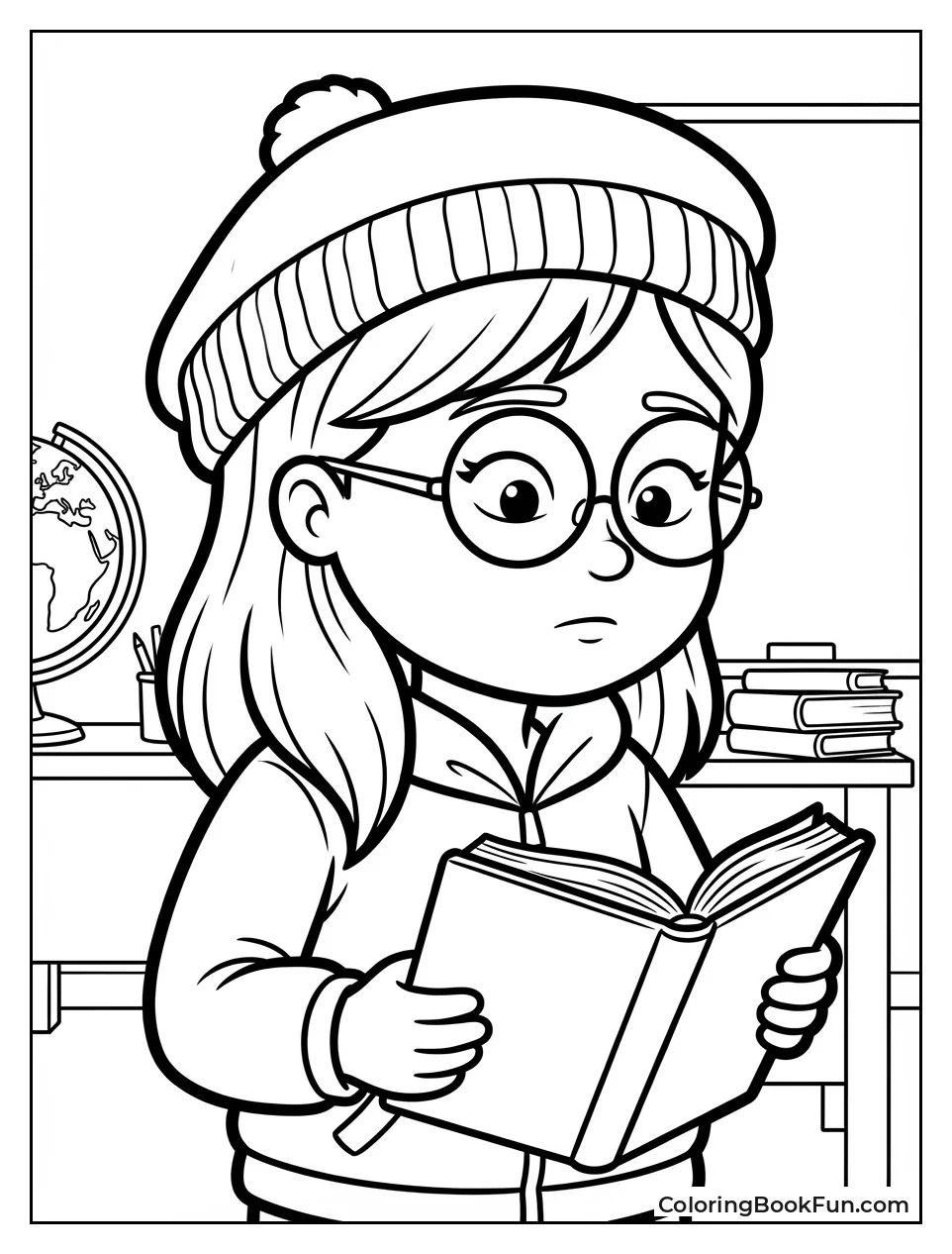 Studious Wendy in Purple Coat