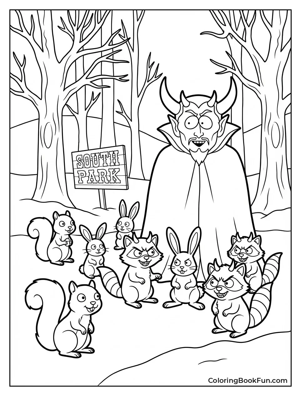 Evil Woodland Critters with Satan
