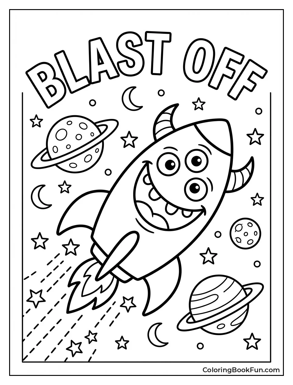 Monster Rocket Zooms Space