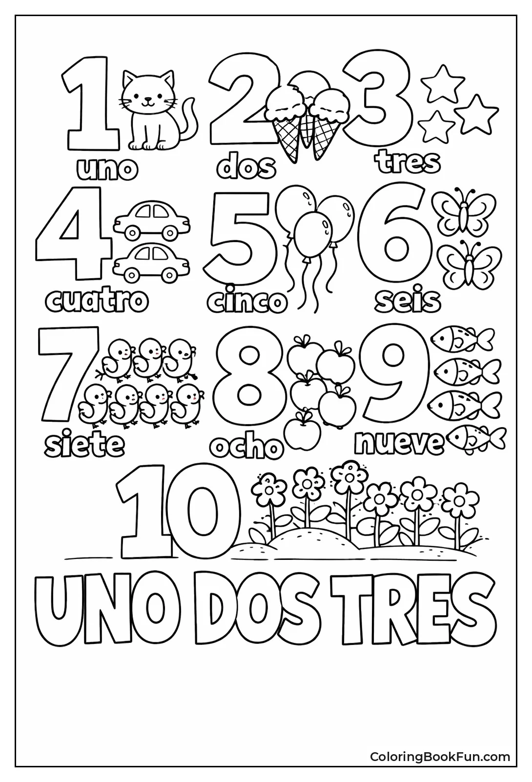 Spanish Numbers like Uno Dos