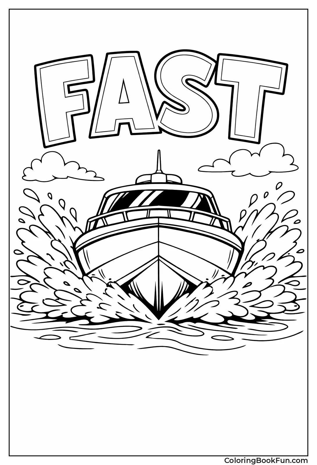 Speedboat Cutting through Splashes