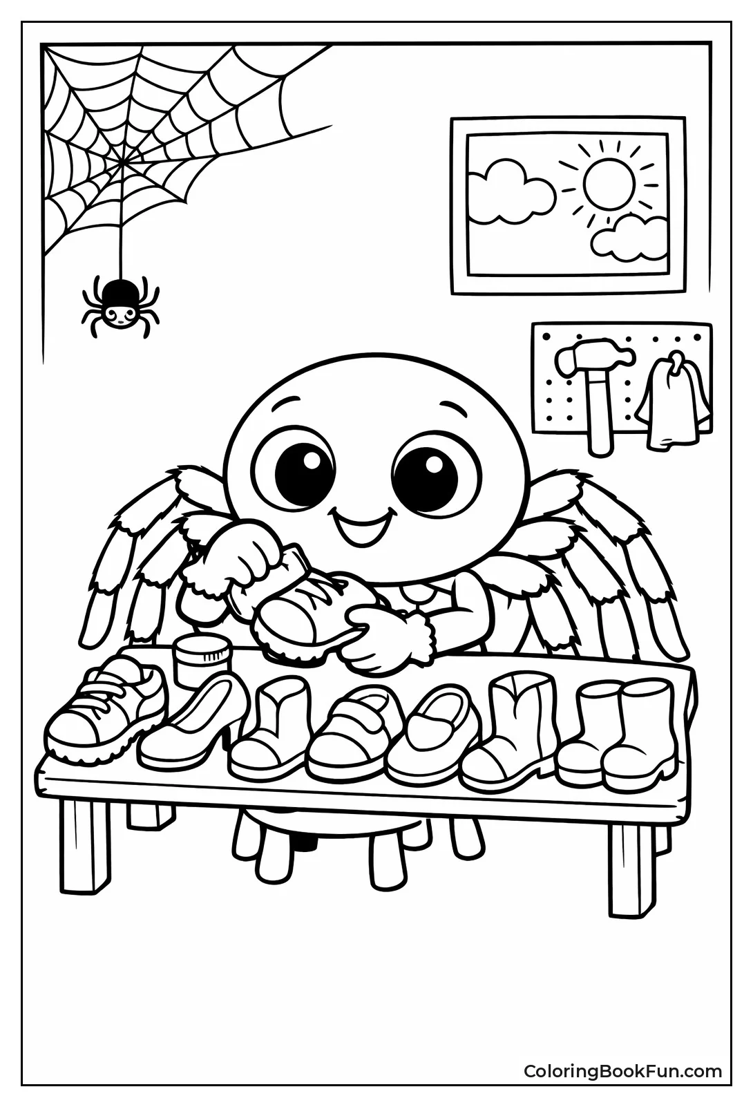 Spider Polishes Eight Colorful Shoes